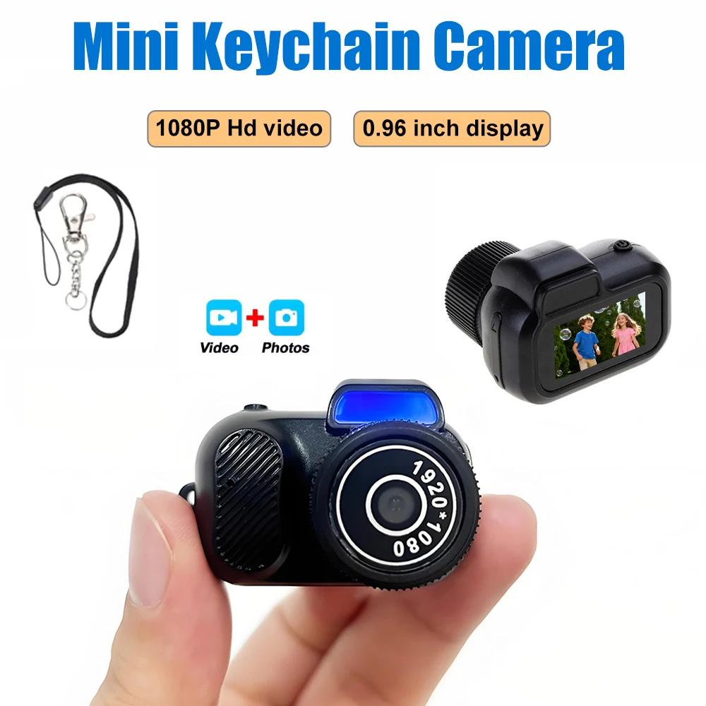 

Keychain Camera Mini Support TF Card With Display HD 1080P Tiny Camera Digital Camera for Kids Portable Retro Micro Camera Y3000