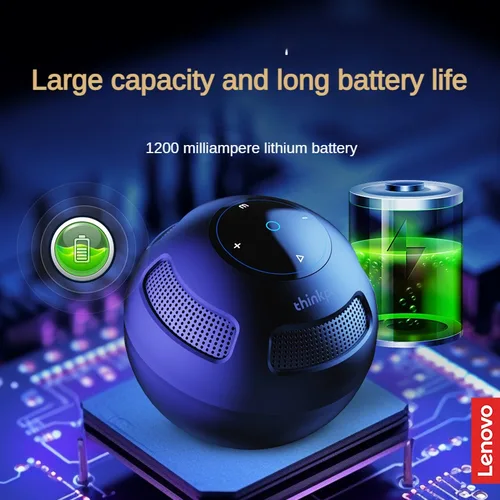 Imagen 2 del producto Lenovo-altavoz Original con Bluetooth 5,3, Subwoofer para exteriores, caja de sonido portátil, reproductor de sonido envolvente