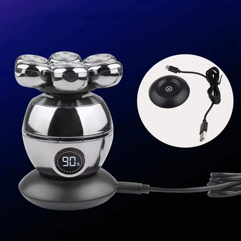 Rasoio elettrico per uomo calvo 7D Taglierina galleggiante Barba Trimmer Clipper Rasatura impermeabile Ricarica USB Trimmer-A66K