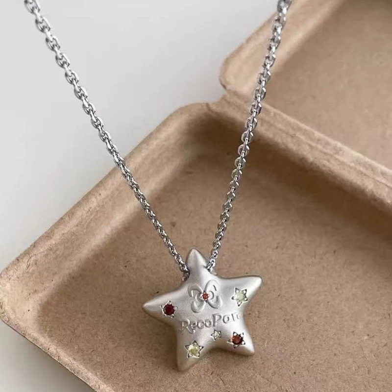 Star Pendant Necklace For Women Y2K Hip Hop Cool Hot Girls Chains Choker Korean Fashion Jewelry