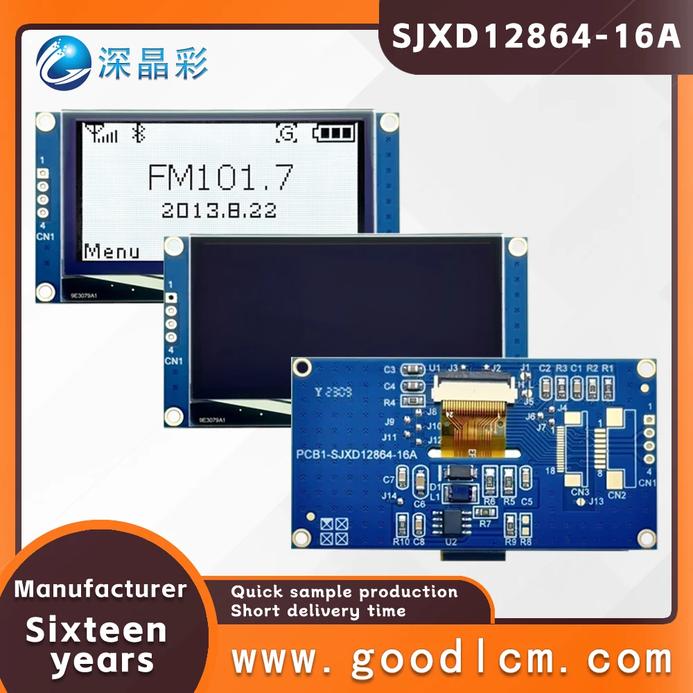 Fabriek Lage Prijs Directe Verkoop Lcd 12864 Dot Matrix Scherm 12864-16a Wit Op Zwart Scherm Kosten Performoled Module