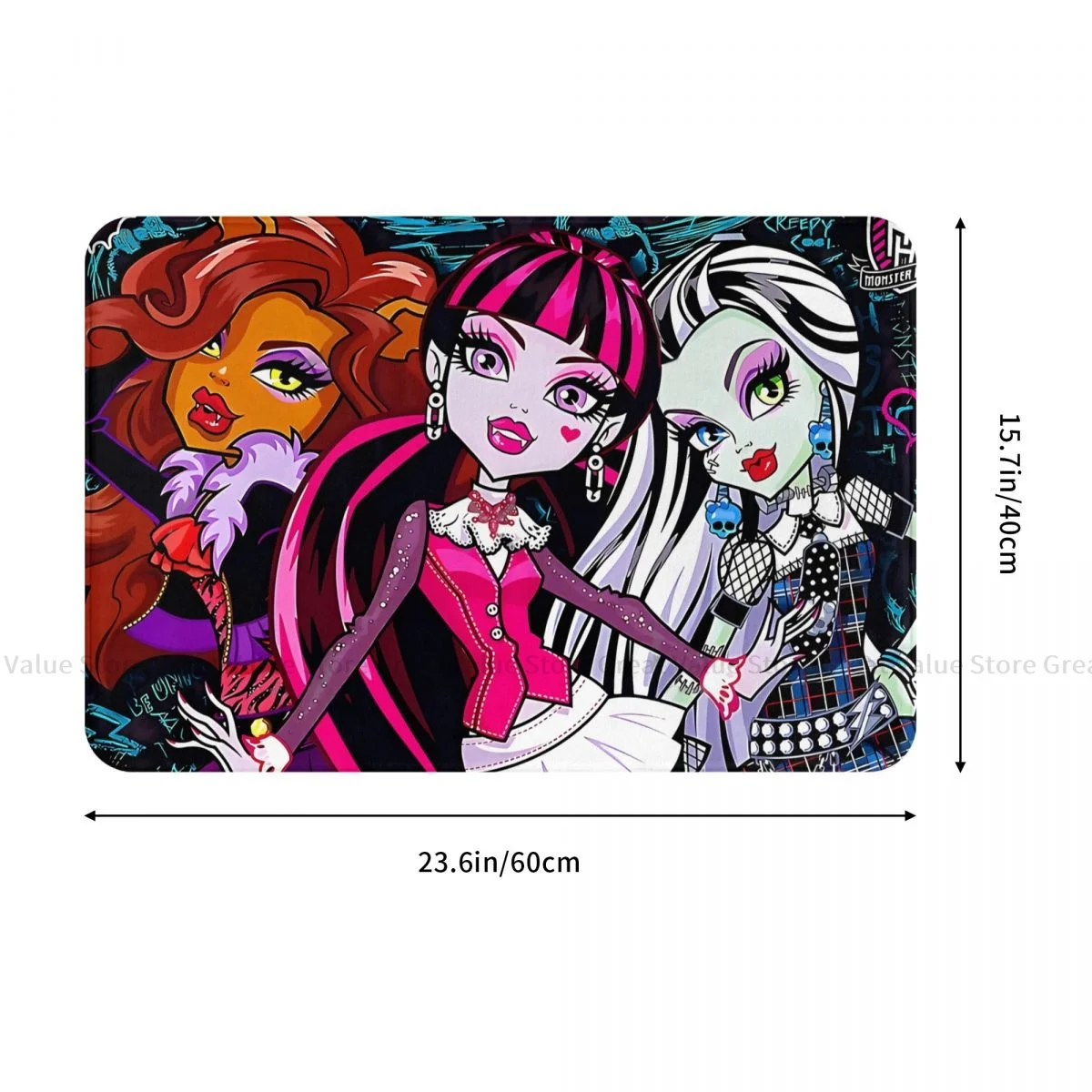 Monster High Draculaura Doll Bathroom Non-Slip Carpet THREE OF US Bedroom Mat Welcome Doormat Floor Decoration Rug