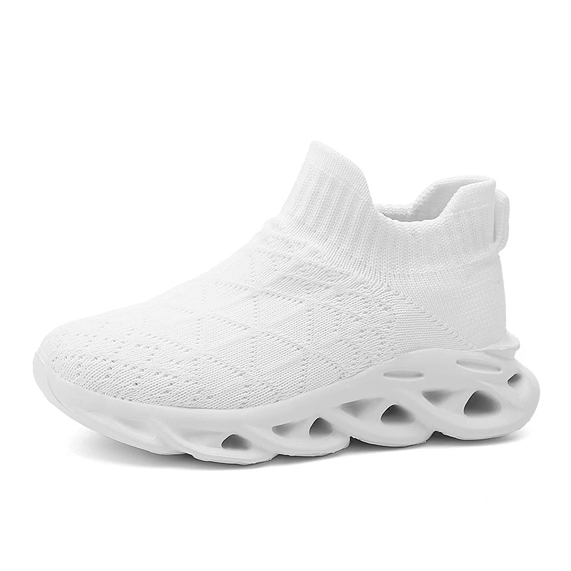 Children Sneaker Boys Sock Shoes Fashion Knit Spring Breathable Lightweight Running Sports Shoes Boy Slip on Casual Sneaker