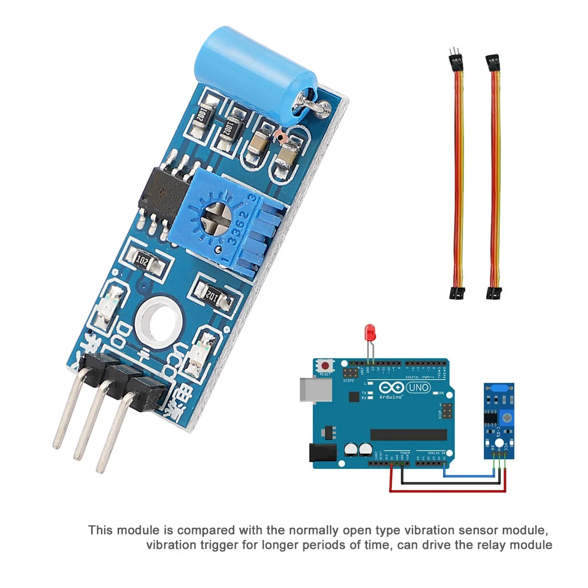 

10pcs Vibration Sensor Module Normally Closed Type Alarm Sensor For Theft Earthquake Motorcycle Car Blue