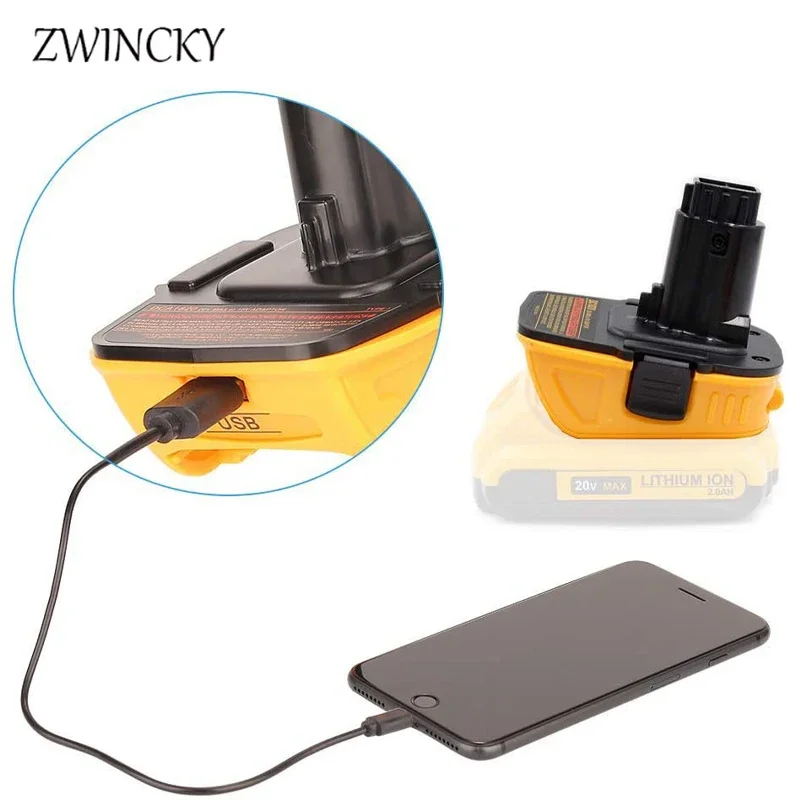 Zwincky อะแดปเตอร์แปลง DCA1820เครื่องมือ18V 20V แบตเตอรี่โทรศัพท์ลิเธียมสูงสุดฟังก์ชั่นแบตสำรองตัวแปลงแบตเตอรี่ที่เข้ากันได้