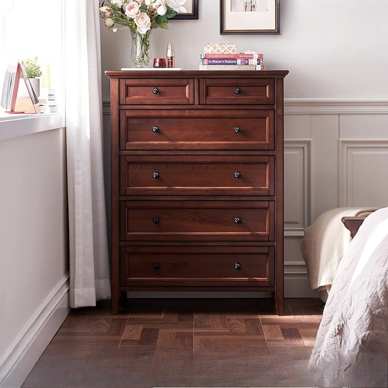

American all solid wood living room storage drawer cabinet bedroom storage cabinet