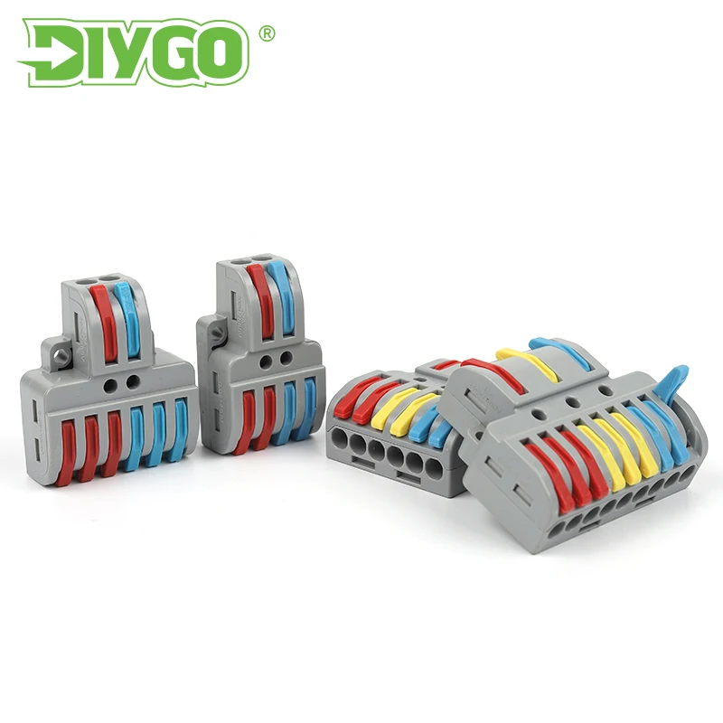 

DIY GO Wire Connectors Universal Spring Splicing Cable Connector Push-in Compact Conductor Terminal Block SPL Type Quick Wiring