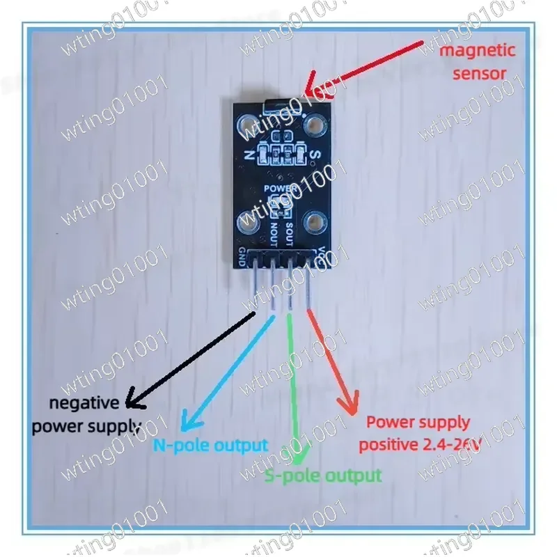 for Magnetic Direction Sensor Module NS Pole Detection Circuit Board Field Judgment PCB