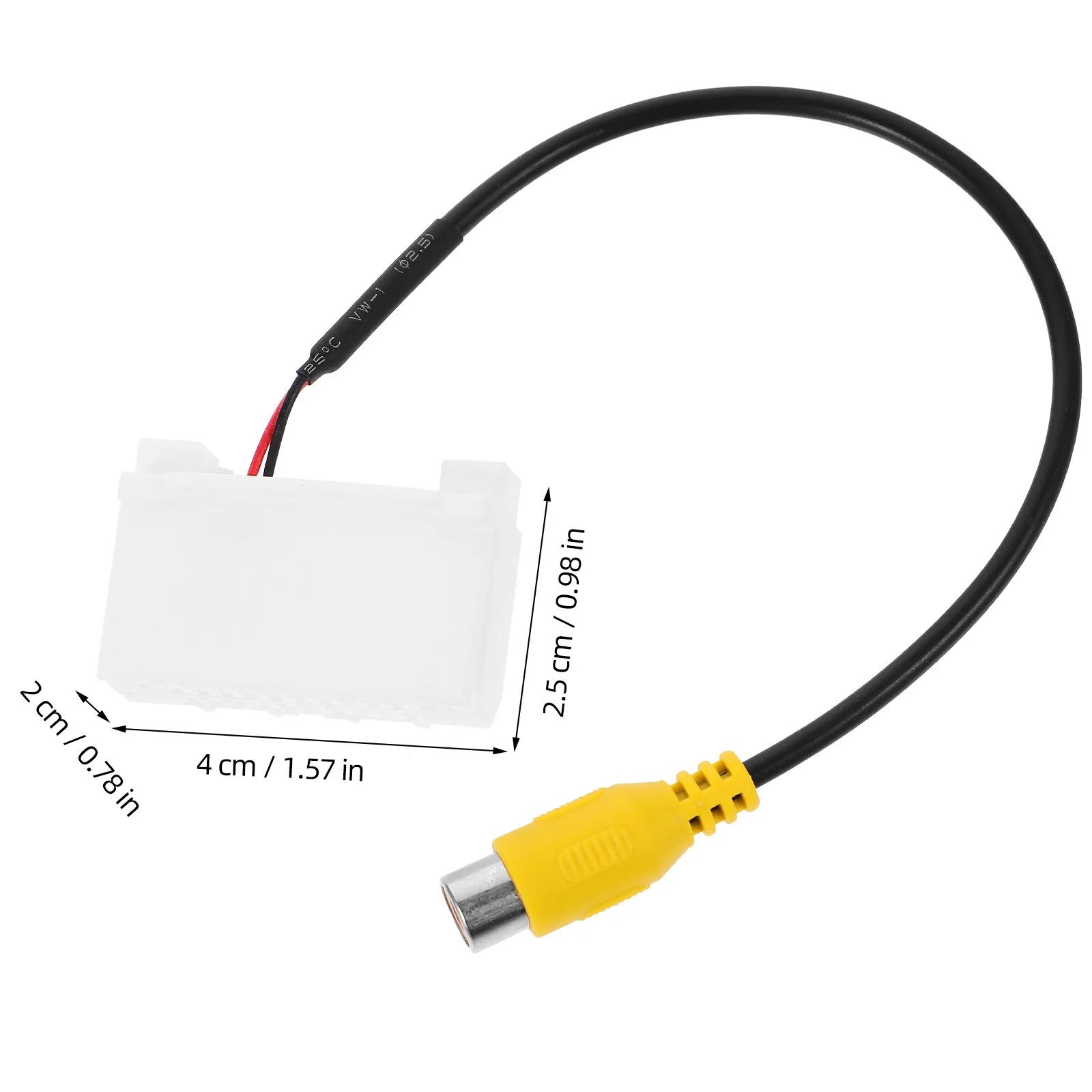 Reverse Camera Display Adapter Rca Input Video Harness for Backup Rear View Camera Heavy Duty Plastic Housing Reliable