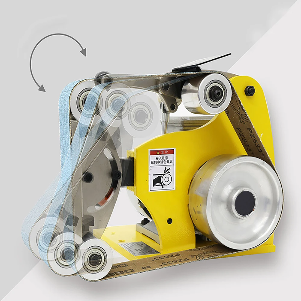 Industrial Multifunctional Electric Belt Sander Metal Belt Sanding Machine Frequency Conversion Speed Adjustable Woodworking 220