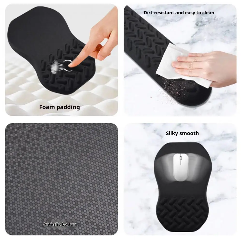 圧力分散リストサポートパッド人間工学に基づいた隆起マウスパッド、手首サポート付き、痛みを軽減するゲーム用、快適