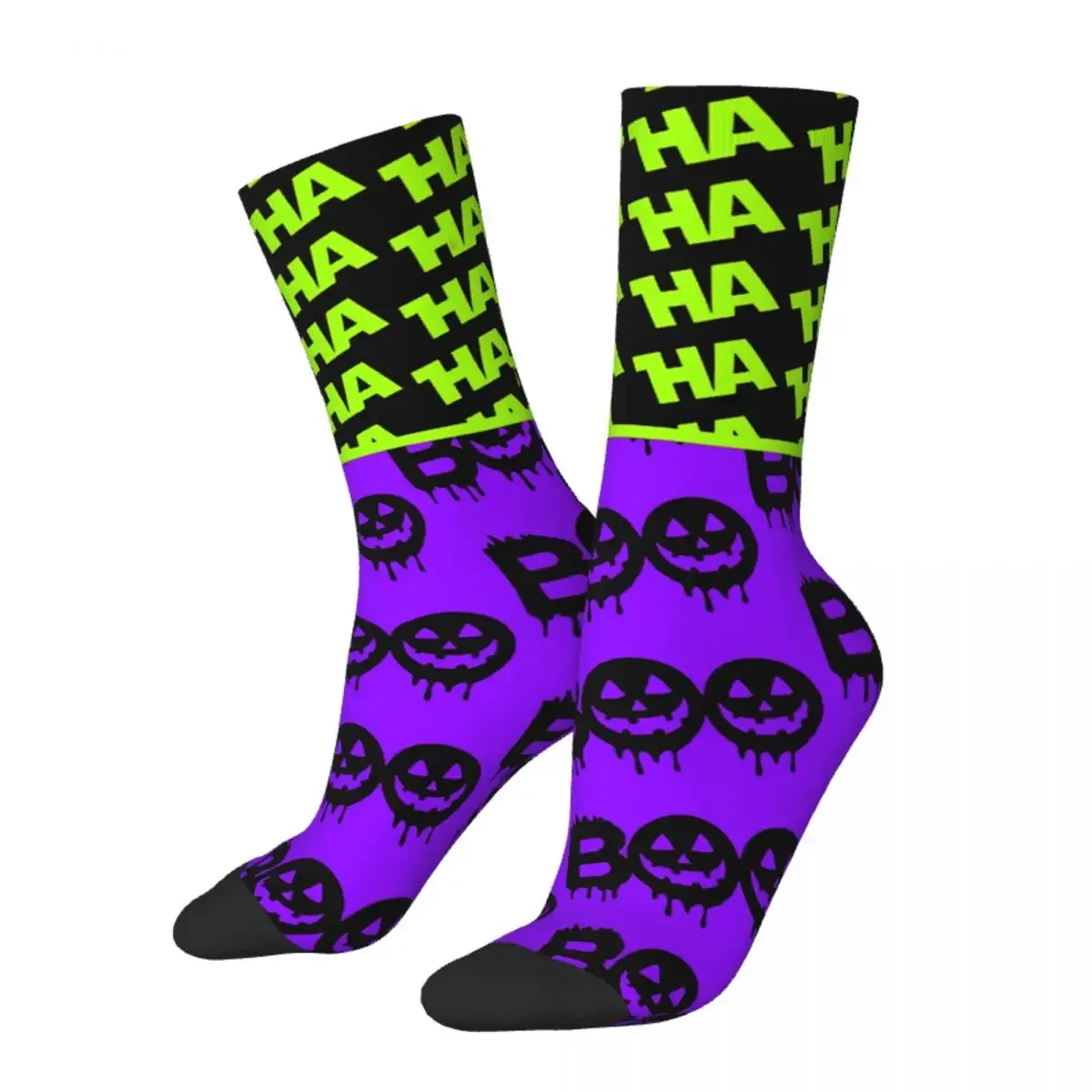 

Funny Crazy Sock for Men Green Boo Hip Hop Harajuku Halloween Summer Socks Breathable Crew Sock Novelty Gift