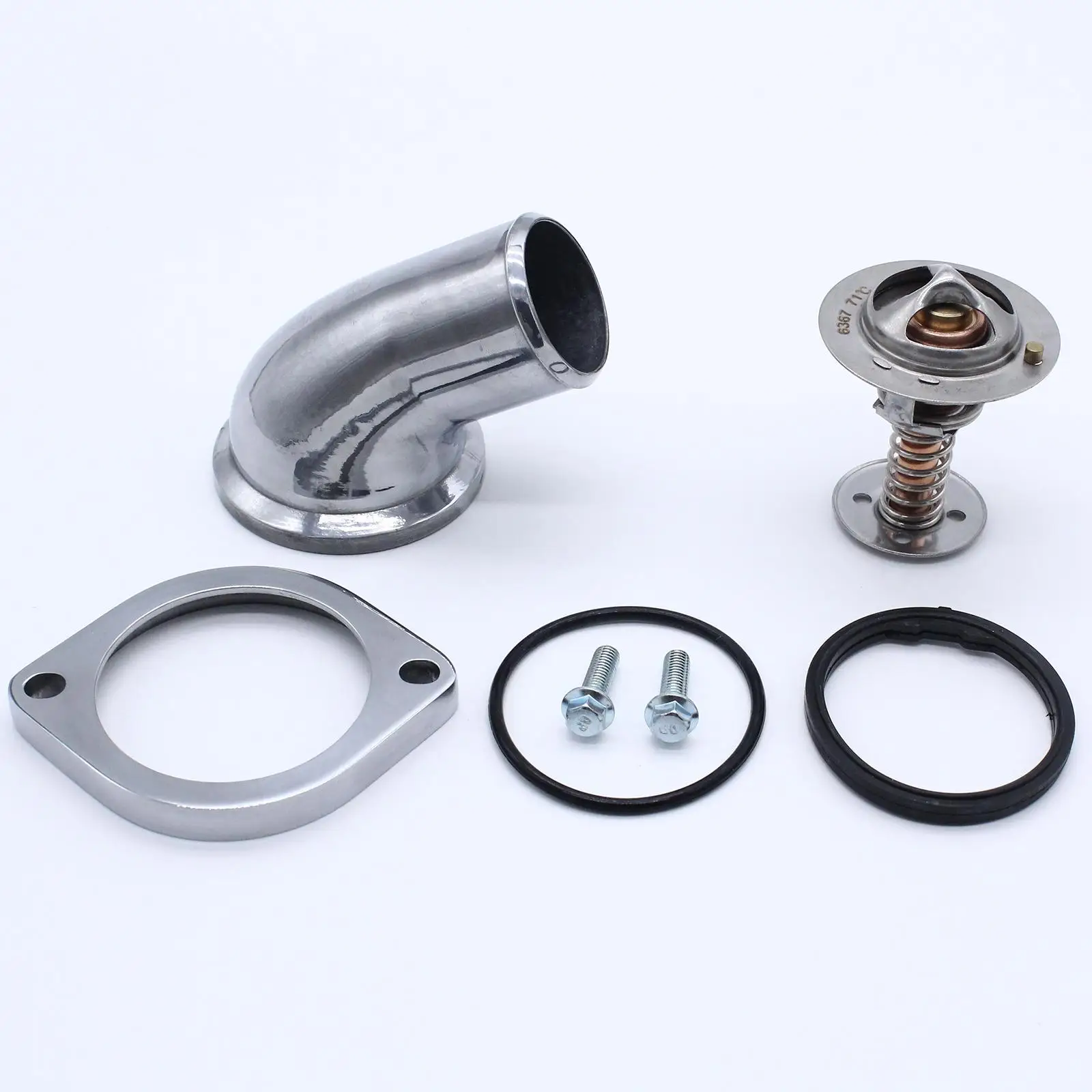 Practical Car Thermostat Housing Aluminum Swivel Water Neck Direct Fit Compatible with Chevy LS1 LS2 LS7 Series