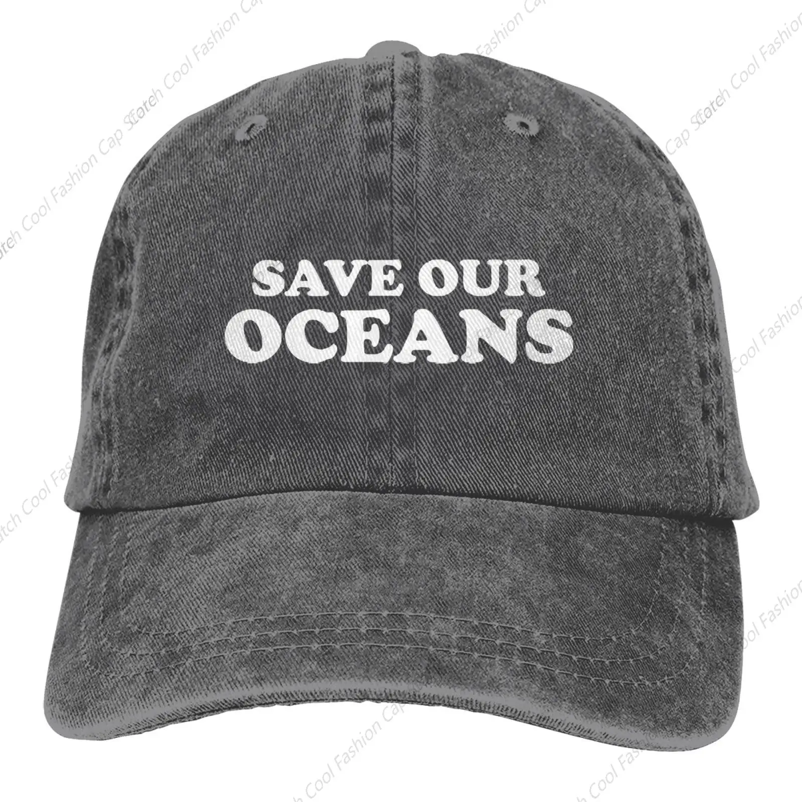 

Save Our Oceans Baseball Cap for Men Women Vintage Trucker Denim Hat Washed Cotton Fashion Unisex Adjustable Sports