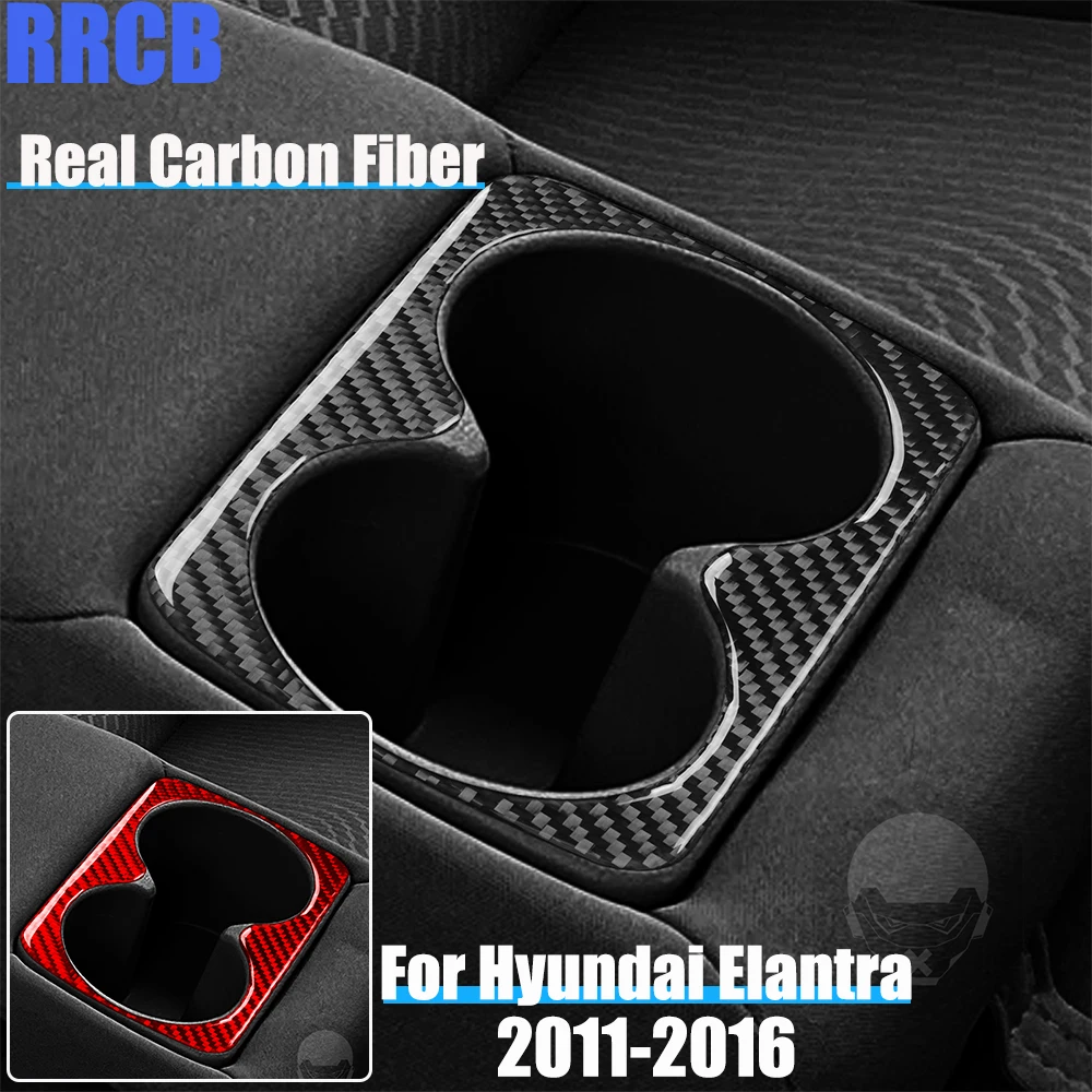 

Автомобильные аксессуары из настоящего углеродного волокна, задний держатель для чашки, мягкая наклейка на чехол для Hyundai Elantra 2011 2012 2013 2014 2015 2016