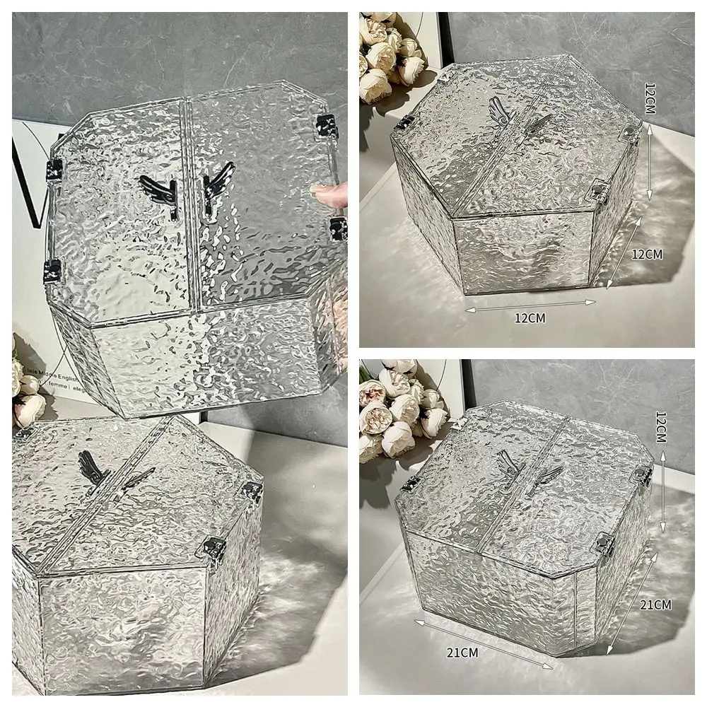 Water Ripple Hair Accessories Storage Box Multifunctional Dustproof Jewelry Holder Light Luxury Waterproof