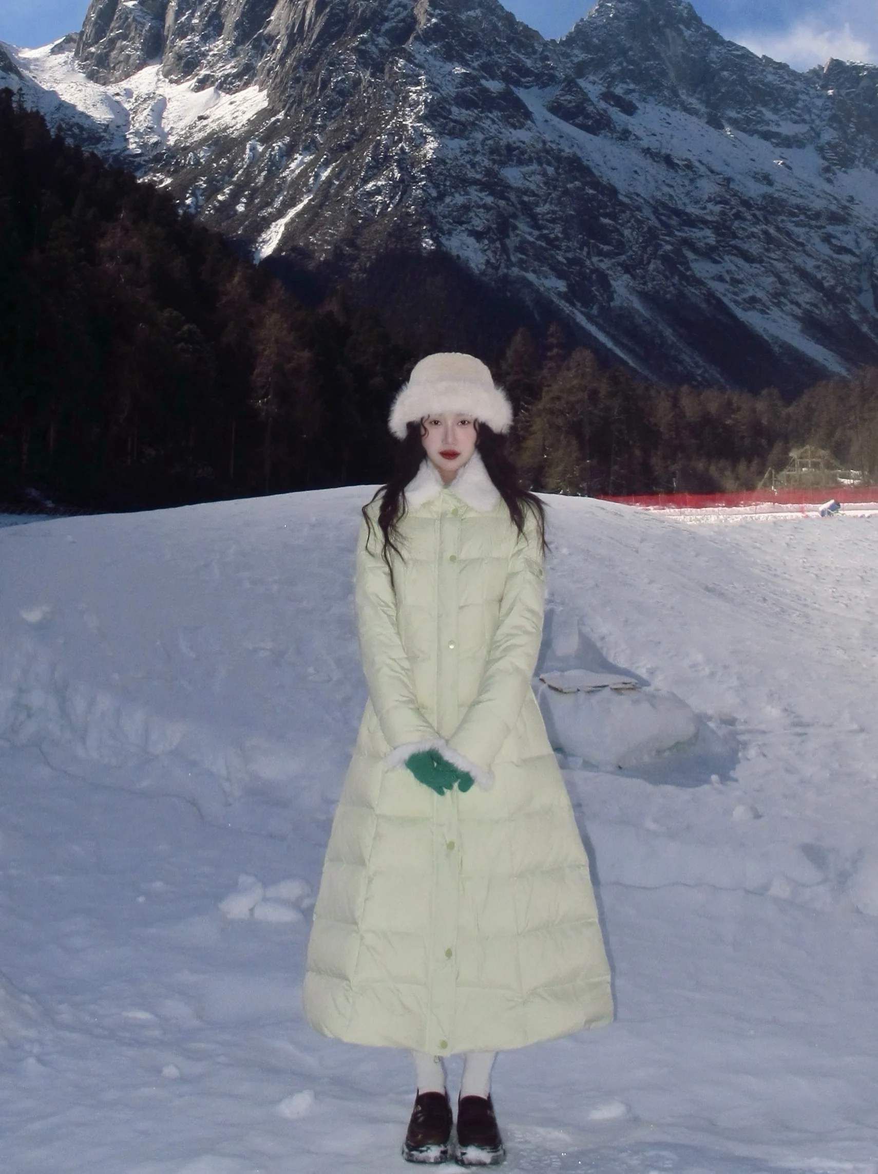 

Imjiang Morning 90 White Du down een Long Over-Knee Thi Warm Ribbed Padded Coat Women's Winter Outerwear Coat