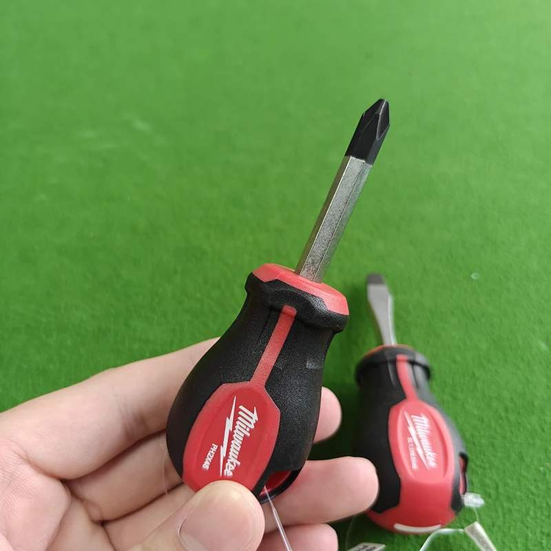 Milwaukee 4932471787/4932471780 Tri-Lobe Grip Stubby Screwdriver Set PH2 x 45mm/SL 1.2x6.5x45mm