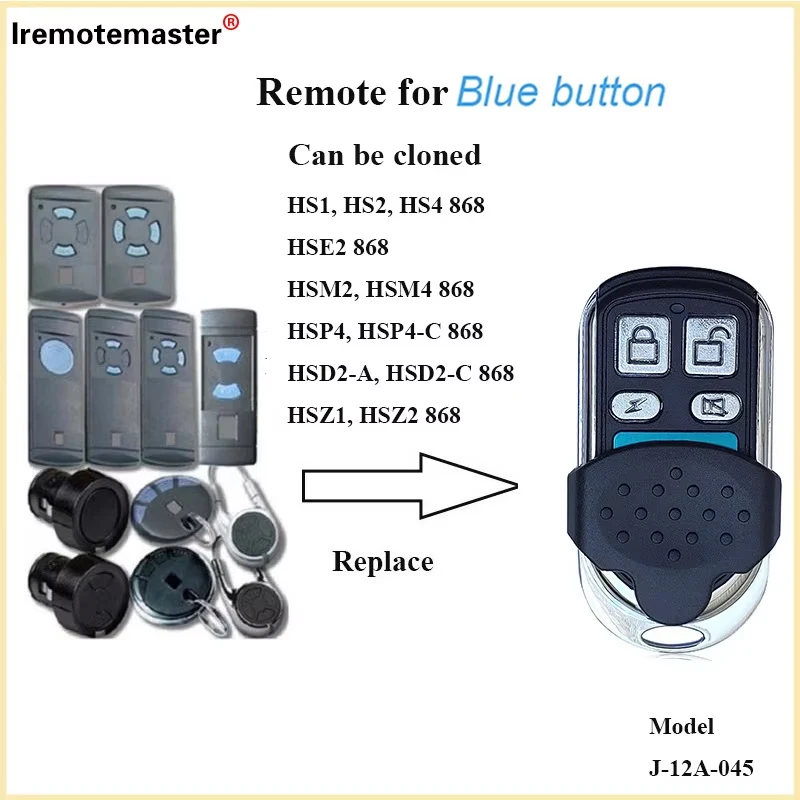 

New For Blue Button Marantec HSE2 HS4 HS2 HS1 868mhz Remote Control Electric Fixed Code Handheld Transmitter 868.3mhz