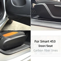 Car Seat Anti-Kick Anti-fouling Stickers Carbon Style Protective Film For Smart 453 Fortwo Interior Styling Accessories