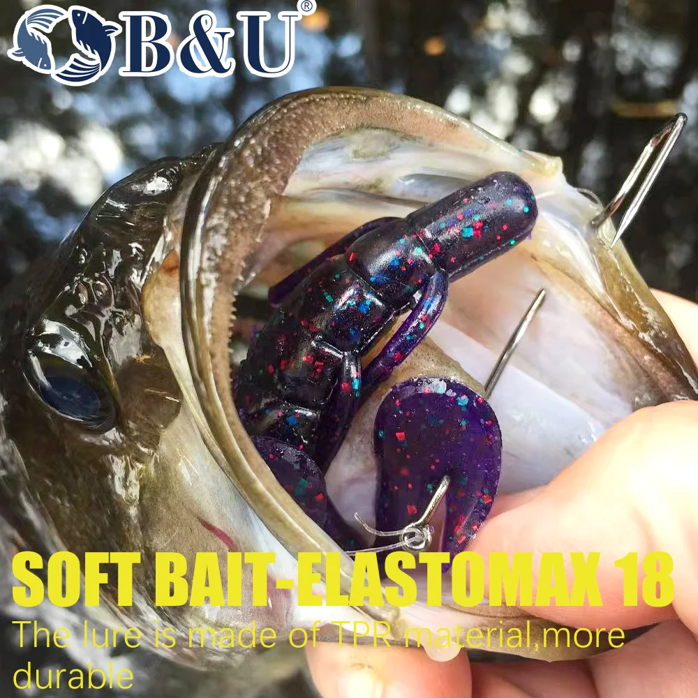 B & U-يطفو على الطعم الاصطناعي الناعم ، إغراء الصيد ، وكيل ، الذيل ، جراد البحر ، إضافة الملح ، Pesca ، باس ، معالجة