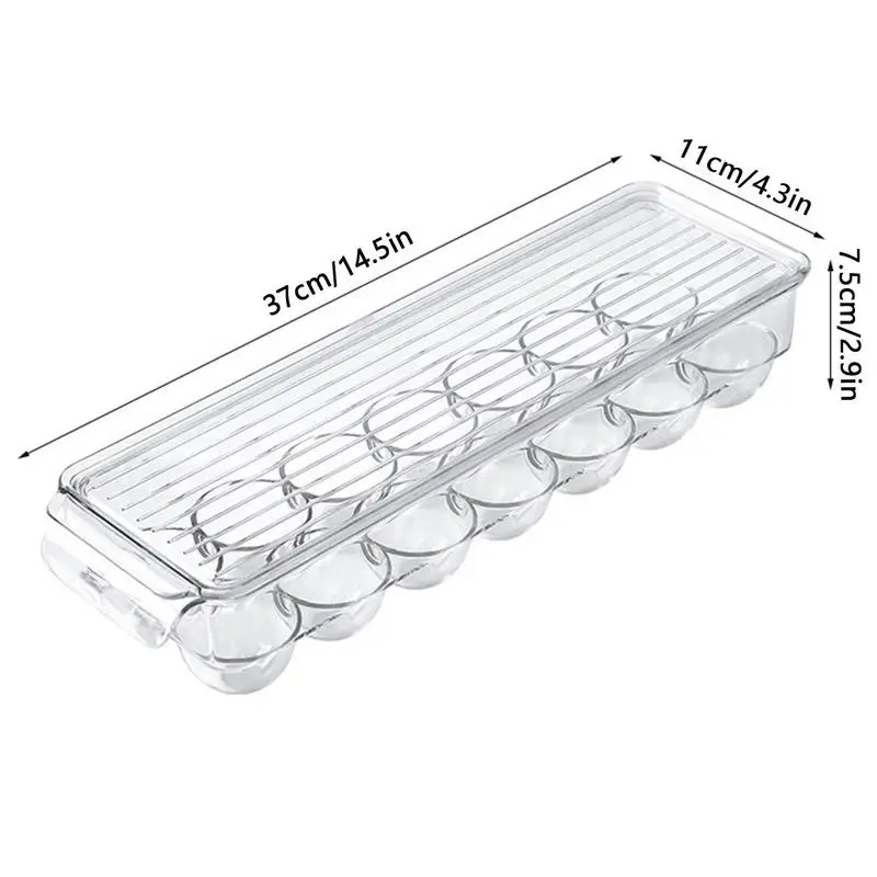 Egg Holder For Refrigerator 14 Compartment Kitchen Egg Holder For Refrigerator Transparent Egg Container For Home Office And