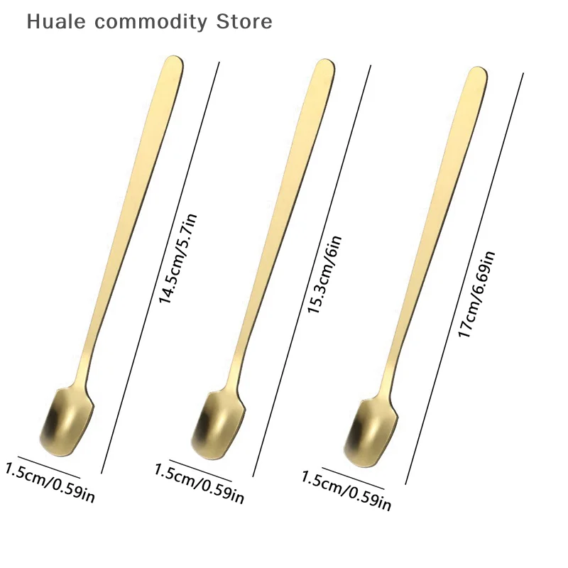 1 pz in acciaio inox manico lungo cucchiaio da ghiaccio stoviglie per caffè e tè gelato dessert mescolando cucchiai paletta