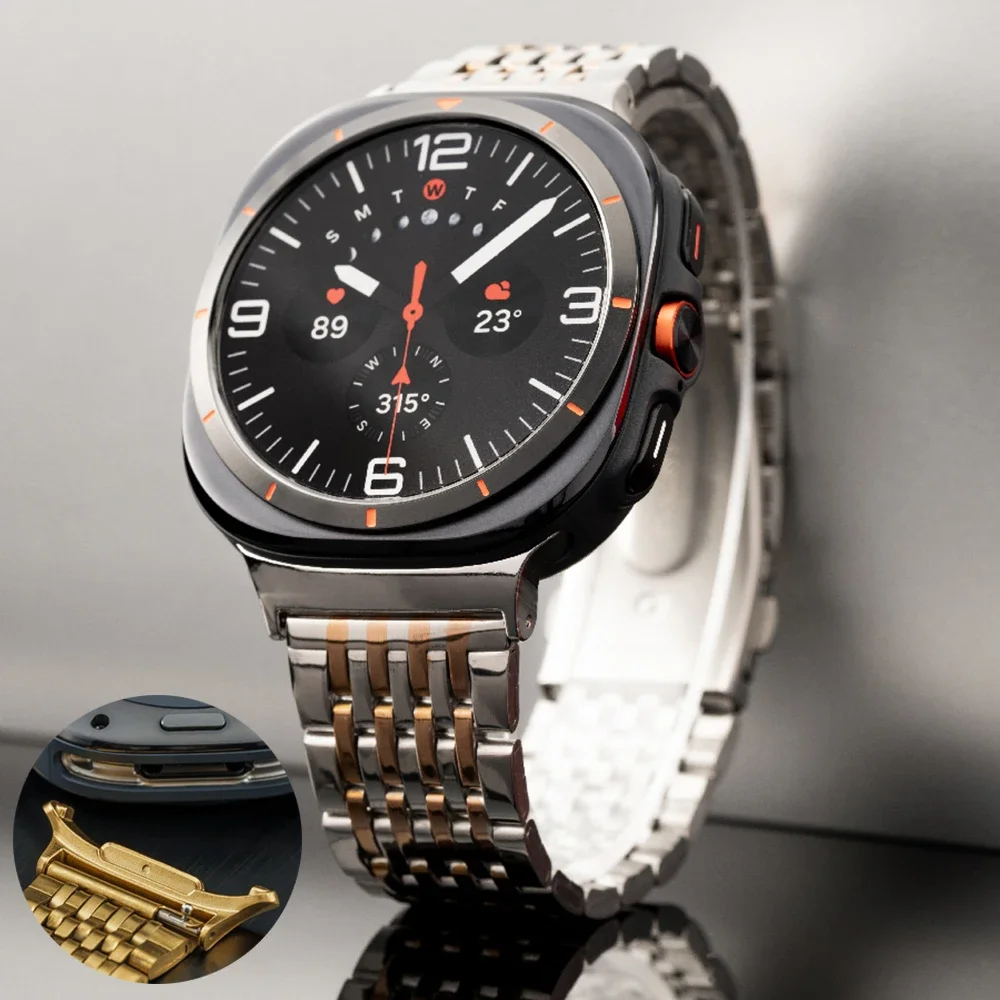Ремешок из нержавеющей стали для Samsung Galaxy Watch 7 Ultra, металлический браслет для Galaxy Watch 7 Ultra 47 мм