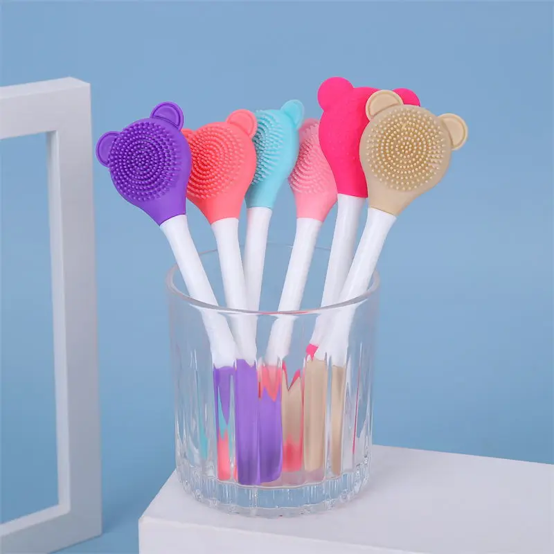 Double Head Facial Mask Brush Silicone Applicator Spoon Spatula Stirring Stick Women Skin Face Cleansing Care Home Makeup Tools