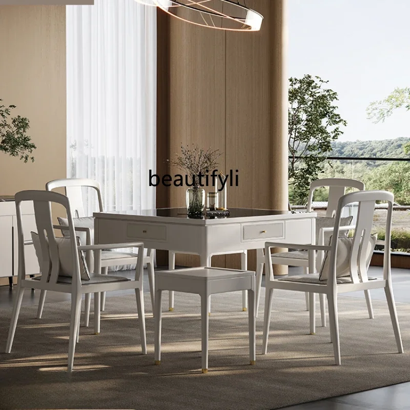 

A Dalbergia Hupeana Solid Wood Mahjong Machine Dining Table Dual-Use Plastic Products (Flower Pots) Bass Home