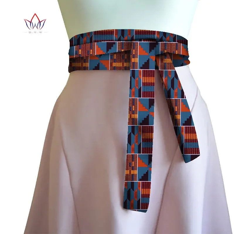 BRW 2023 African Print Obi Ankara Green Yellow Peplum Belt Button Skirts For Women Gift Handmade Statement Belt Accessory WYX30