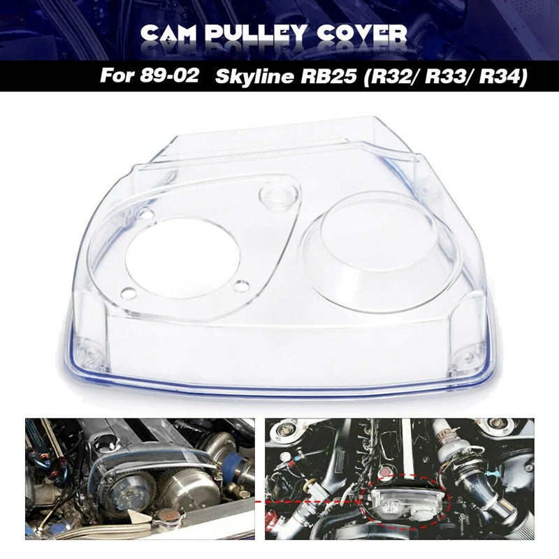 Clear Cam Gear Timing Belt Cover Turbo Cam Pulley For NISSAN Skyline R32 R33 R34 GTS RB25DET