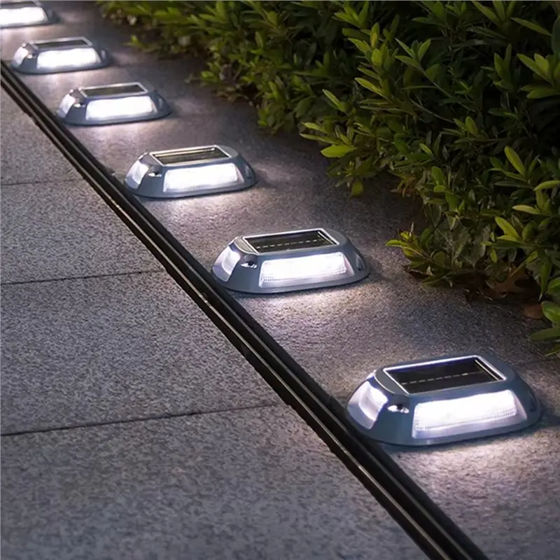 BHTS-Solar Deck Light Featuring Smart Light Sensor, Aluminium LED RGB Path Lighting For Garden, Yard, Stairs