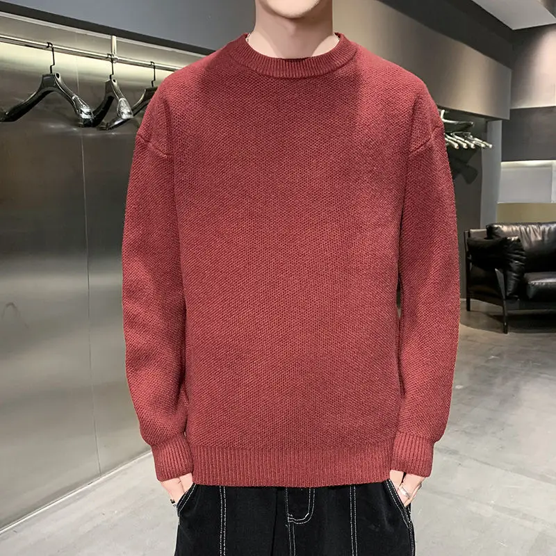 

Korean Fashion Sweaters Men Autumn Solid Sweaters Slim Fit Men Street Wear Mens Clothes Knitted Sweater Men Pullovers G8