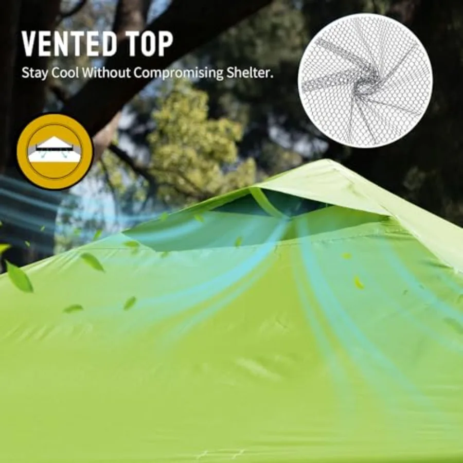 خيمة شاطئ بمظلة منبثقة مقاس 10 × 10 مع إعداد دفع واحد، مظلة شمس خارجية سهلة للمناسبات والحفلات والتخييم مع غطاء STONGo B