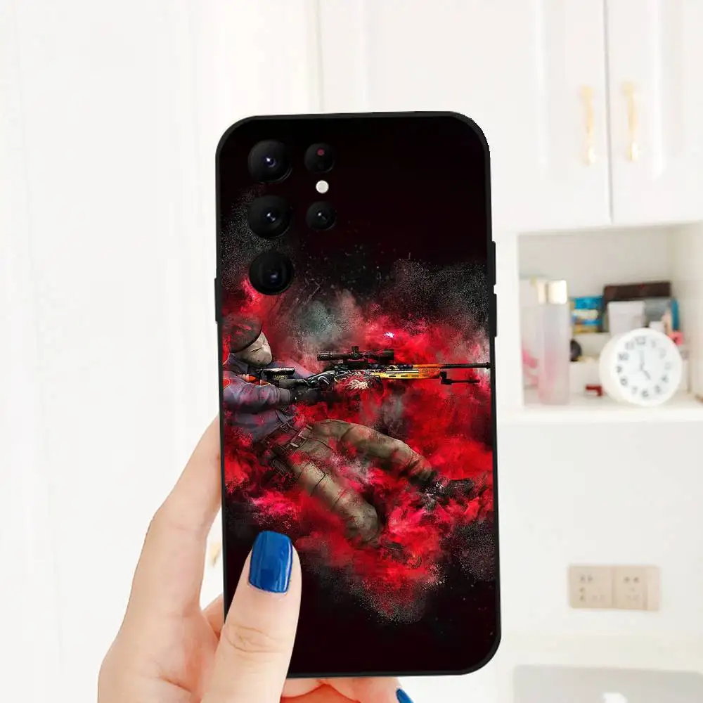 حافظة هاتف C-Counter-Strike لهاتف S Series S20 S21 S22 S23 S24 FE Plus غطاء فائق من مادة البولي يوريثان الناعمة والصديقة للبشرة