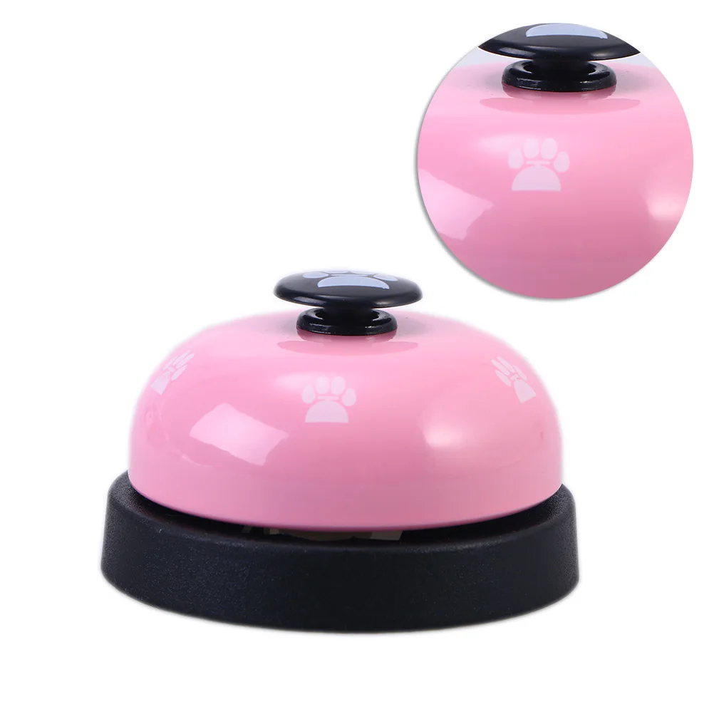 

Pet Dog Potty Training Bells Rosy Yellow Footprint Pattern Flat Wide Button Loud Sound For Puppy Outdoor Need Teaching