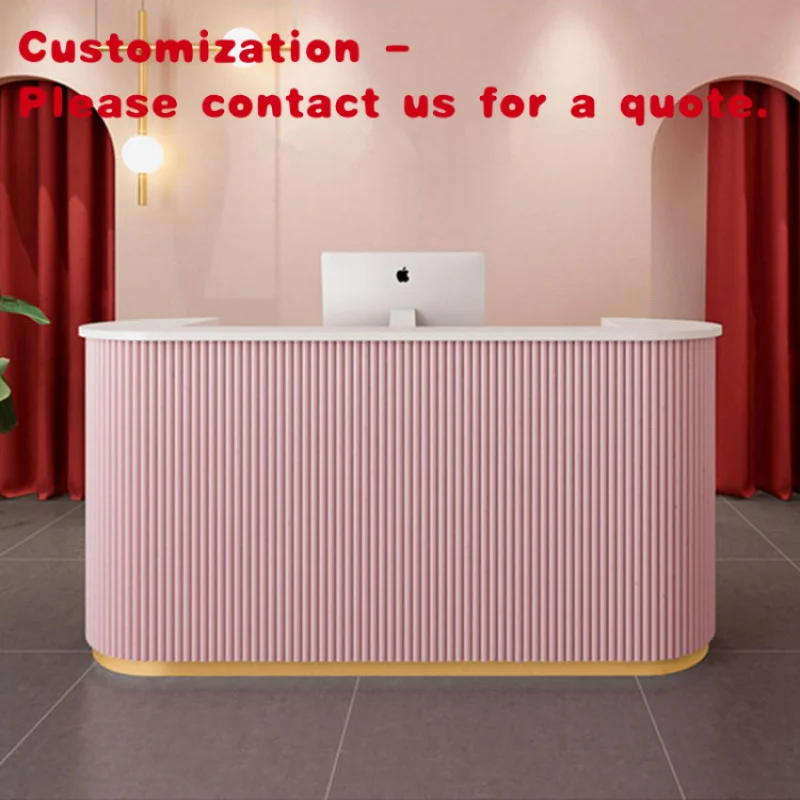 custom.Customizable Modern Luxury MDF Reception Desk Wood Office Furniture Front Counter Spa Nail Salon Office Bui
