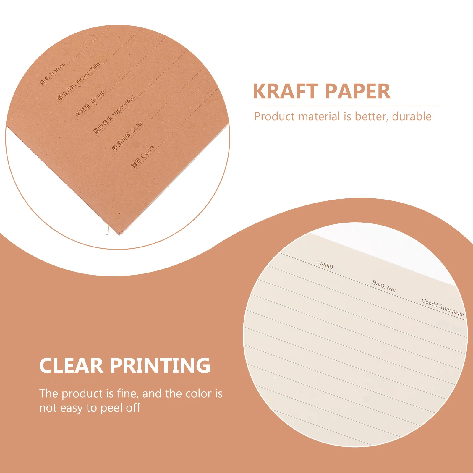 

Laboratory Notebook Kraft Paper Writing Pad Thick Fade Resistant Natural Material Safe Tally Book Research Chemistry