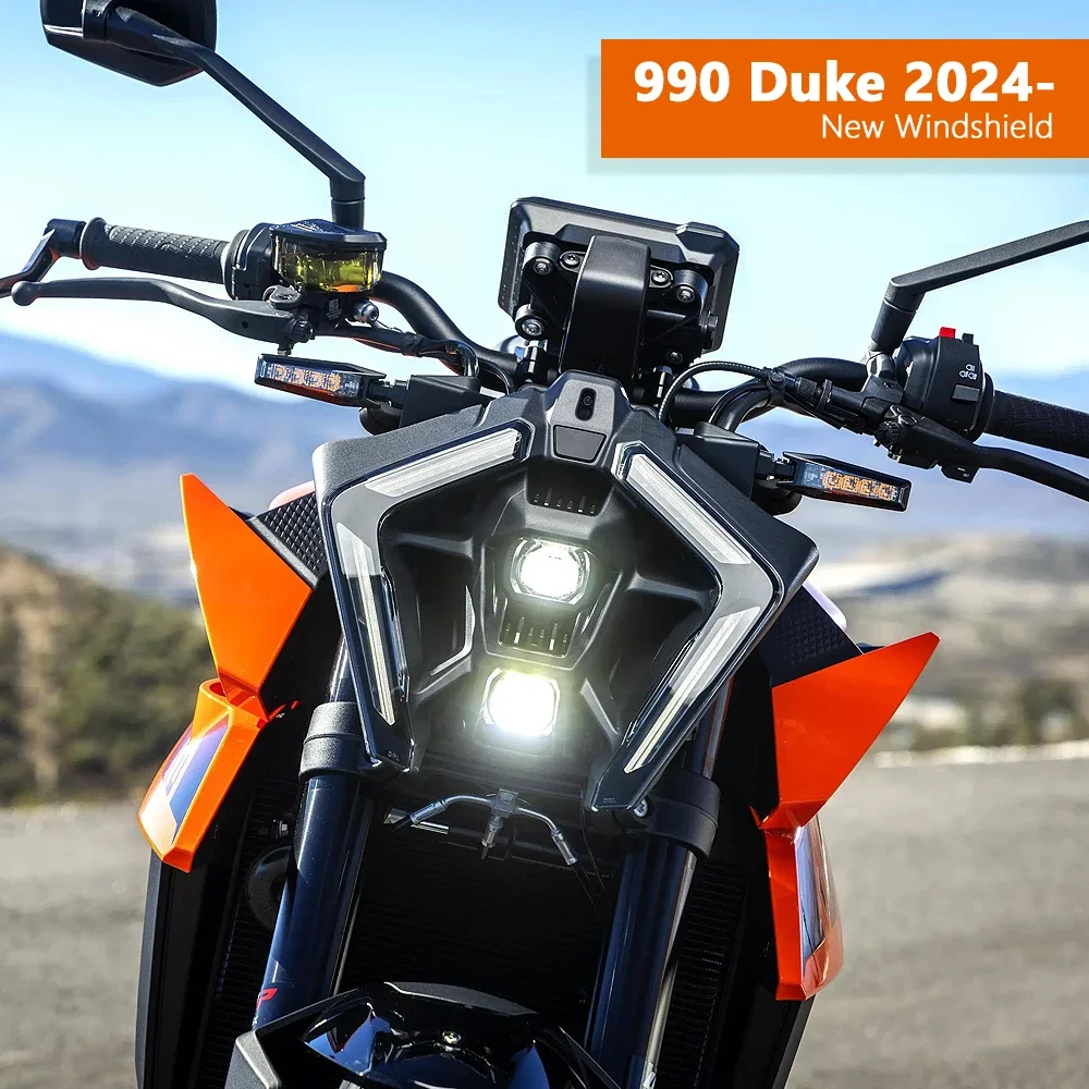 For 990 Duke 2024 New Motorcycle Windshield Windscreen Acrylic Wind Shield Covers Visor Deflector Motorcycle Accessories