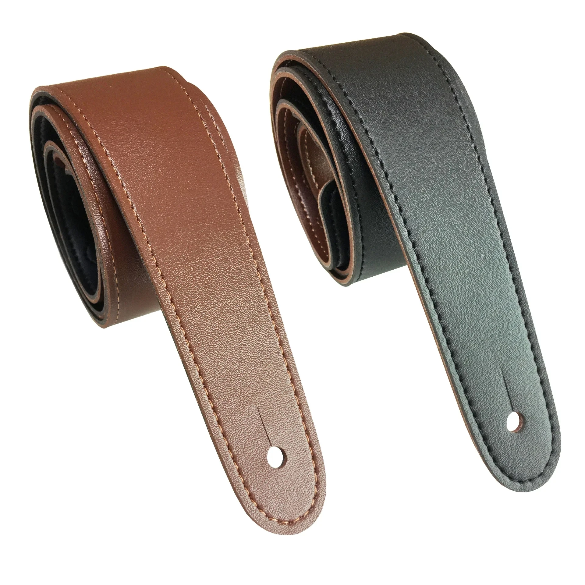 Combined Leather Guitar Strap Wearable Shoulder Belt Soft PU for Acoustic Electric Bass Guitar Replacement Guitar Parts