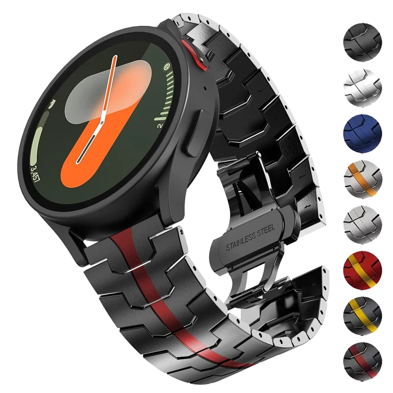 20mm Edelstahlarmband für Samsung Galaxy Watch 7 6 5 4 40 44mm Metallband für Galaxy Watch 5Pro/4/6Classic 43 47mm 46 42mm