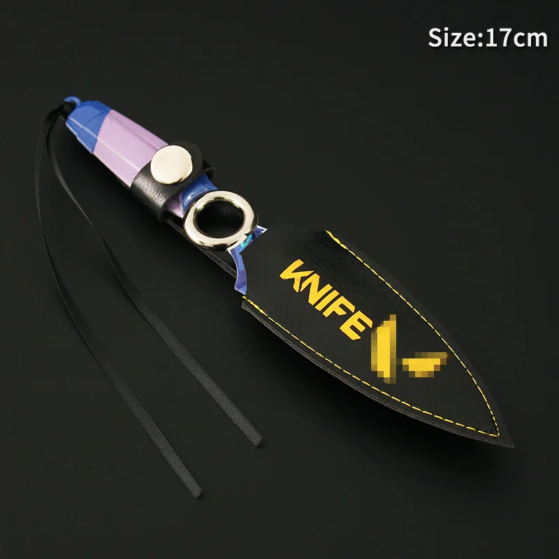 17cm Valorant Champions Weapon JETT Kunai With Holster Metal Model Knife Toy Sword Cosplay Alloy Knive Weapon Gifts Toys for Kid