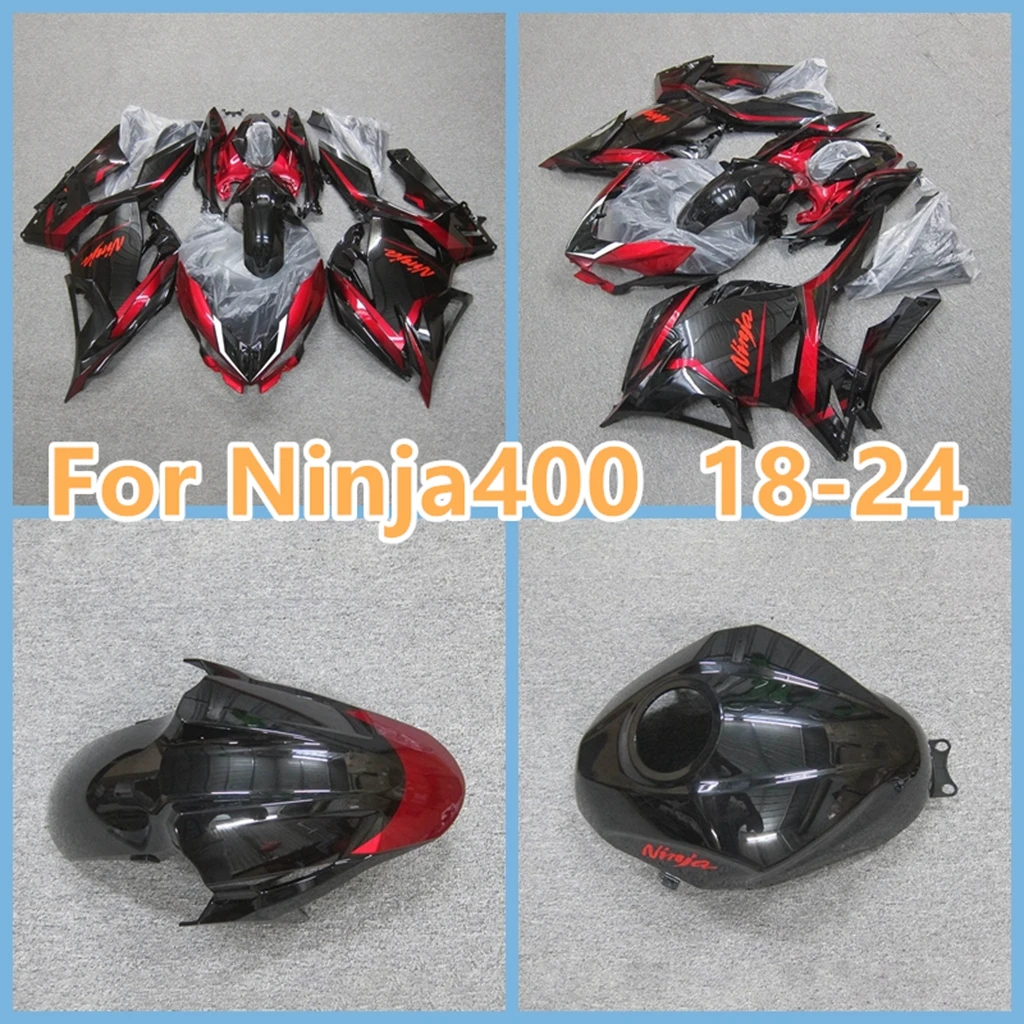 

Red Black Full Fairing Kits for KAWASAKI NINJA 400 EX400 18 19 20 21 22 23 24 ABS Plastic 100% Fit Injection NINJA400 Bodywork