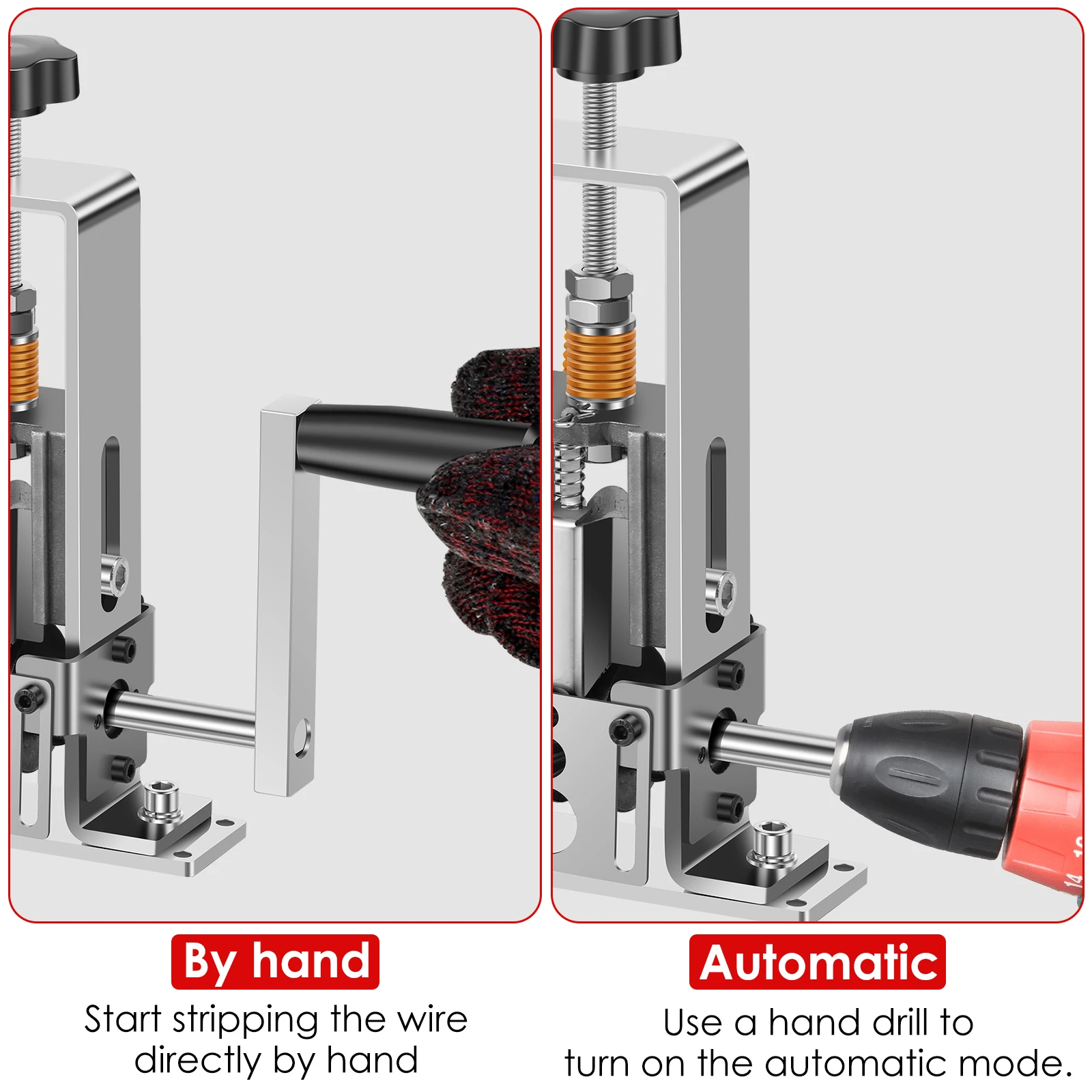 เครื่องตัดสายไฟสําหรับ 1 ถึง 25 มม.ที่มีประสิทธิภาพสูงสาย Peeler แบบพกพา Hand Crank หรือเจาะ powered Wire Stripper