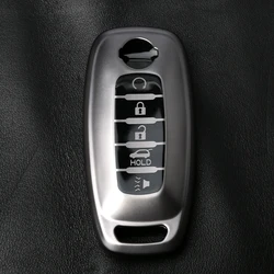 Key Fob Cover Flower Keychain Metallic Gray Compatible with Nissan 5 Button Pathfinder Rouge 4Runner Smart Remote accessories