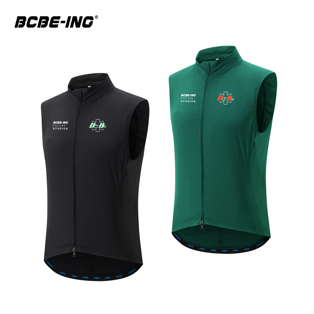 

BCBE-ING Cycling Vest For Men Women All Season Lightweight Windproof Breathable Cycling Gilet Slim fit Short Design Two-Way Zip