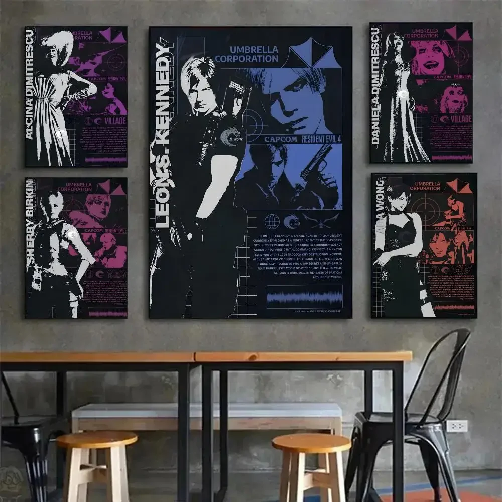 game survival Resident Evil Poster Painting Wall Art Mural for Living Room Home Decor and Gifts
