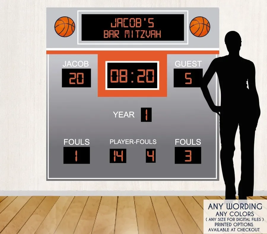 custom basketball themed score board game photography studio background  High quality Computer print party backdrops