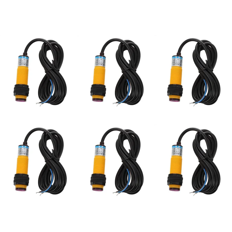 6X 3-проводной 6-36 В постоянного тока PNP ИК-фотоэлектрический сенсорный переключатель 30 см E18-B03P1